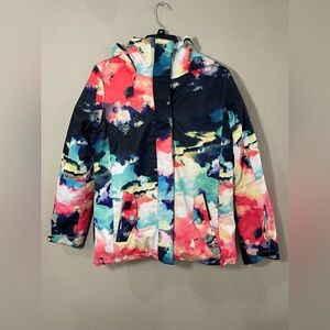 Roxy winter snow jacket Colorful Abstract Print coat